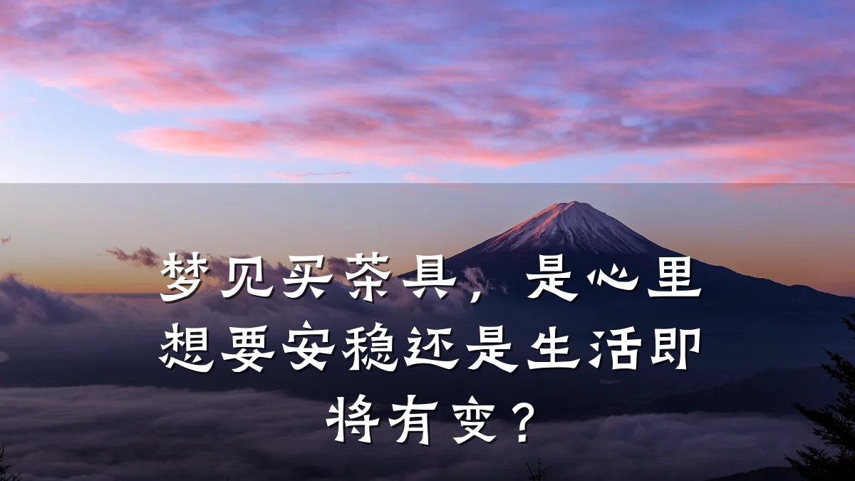 梦见买茶具,是心里想要安稳还是生活即将有变?