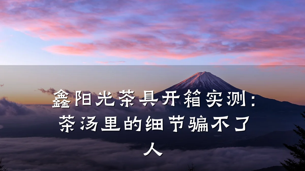 鑫阳光茶具开箱实测：茶汤里的细节骗不了人