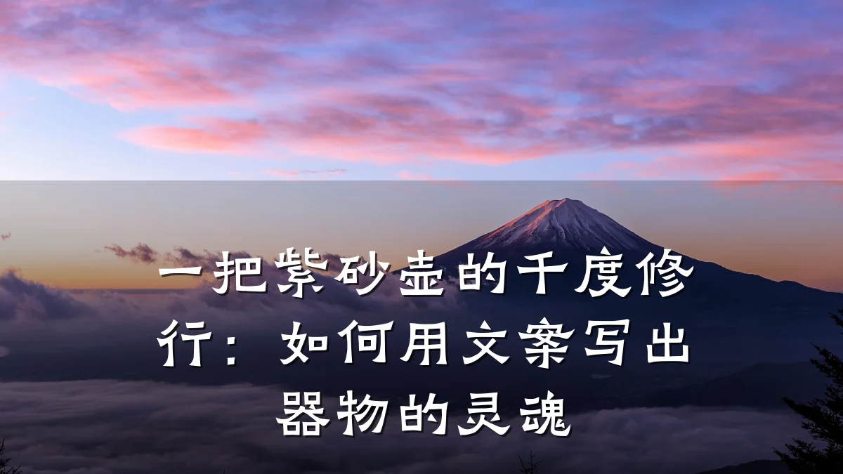 一把紫砂壶的千度修行:如何用文案写出器物的灵魂